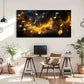 Musical Notes Golden Music Wall Art Canvas Office Home Room Framed 120x60cm
