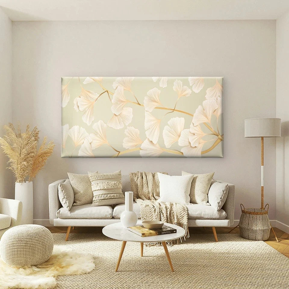 Busy Ginkgo Pattern Life Wall Art Canvas Office Home Room Framed 120x60cm