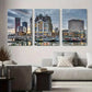 3pcs Modern Cityscape Harbor Vibrant Urban Sky Metal Print Ready to Hang Art