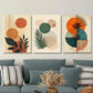 3pcs Modern Abstract Botanical Green Metal Print Ready to Hang Art