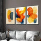 3pcs Modern Abstract Colorful Geometric Orange Wall Art Set Canvas Framed 40x60cm - High Quality Print 100% Australian Made Wall Canvas Ready to Hang
