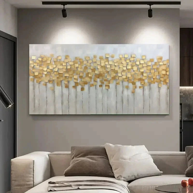 Creative Golden Square Depict Wall Art Canvas Office Home Room Framed 120x60cm
