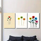3pcs Vibrant Colorful Flower Metal Print Ready to Hang Art