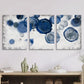 3pcs   Navy Blue & White Swirls, Modern  Wall Art Set Canvas Framed 40x60cm - High Quality Print 100% Australian Made Wall Canvas Ready to Hang