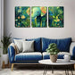 3pcs Elephant Walking in Rainforest Tropical  Wall Art Set Canvas Framed 40x60cm - High Quality Print 100% Australian Made Wall Canvas Ready to Hang