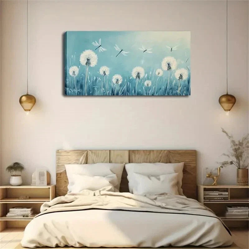 Multiple Dandelions Upright Wall Art Canvas Office Home Room Framed 120x60cm