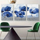3pcs Blue Flowers Posters Abstract Flower Canvas Framed 40x60cm - High Quality Print 100% Australian Made Wall Canvas Ready to Hang