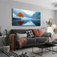 Serene Lake Scene Vibrant Wall Art Canvas Office Home Room Framed 120x60cm