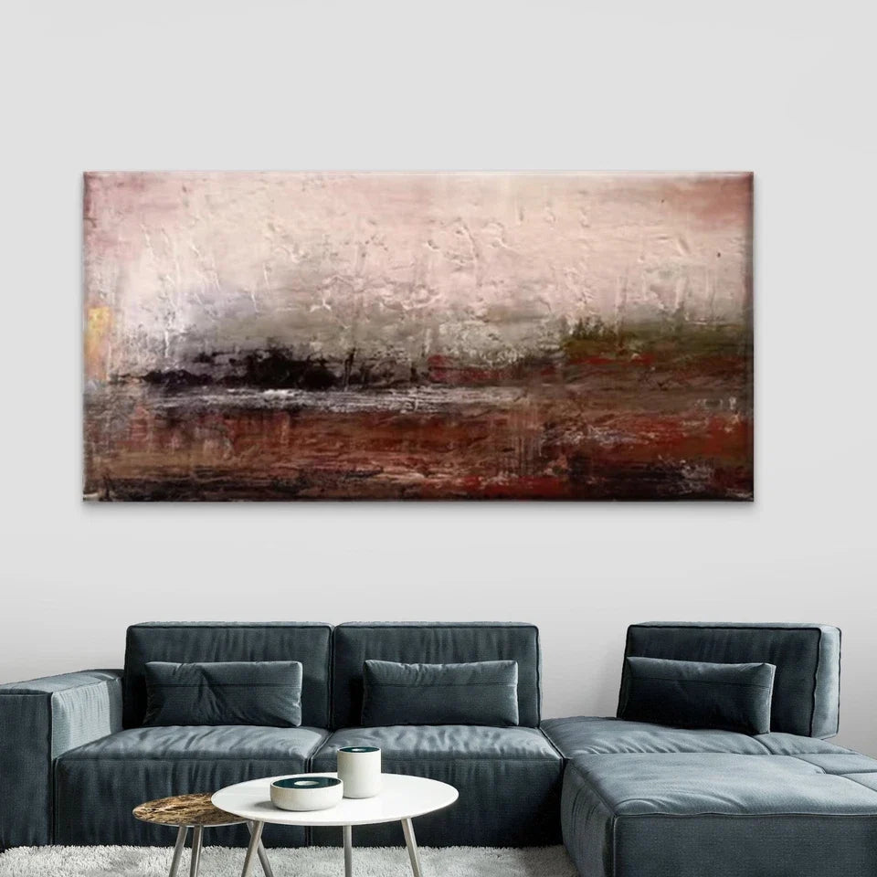 Abstract Textured Impasto Wall Art Canvas Office Home Room Framed 120x60cm