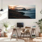 Tides And Peaks Beach Mountain Wall Art Canvas Office Home Room Framed 80x45cm