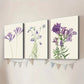 3pcs Purple Botanical Flower Art Green Leaves Wall Art Set Canvas Framed 40x60cm - High Quality Print 100% Australian Made Wall Canvas Ready to Hang