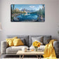 Clear Lake In Beautiful Valley Wall Art Canvas Office Home Room Framed 120x60cm