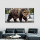 Brown Bear Walking in Snow Wall Art Canvas Office Home Room Framed 120x60cm