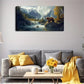 Minimalist Bear Mountain Stream Wall Art Canvas Office Home Room Framed 120x60cm