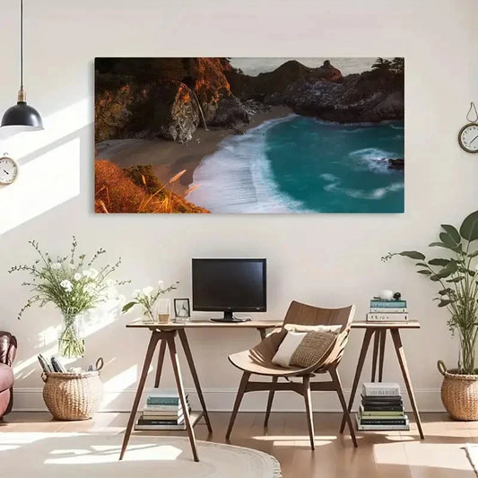 Deco Seaside Landscape Modern Wall Art Canvas Office Home Room Framed 120x60cm