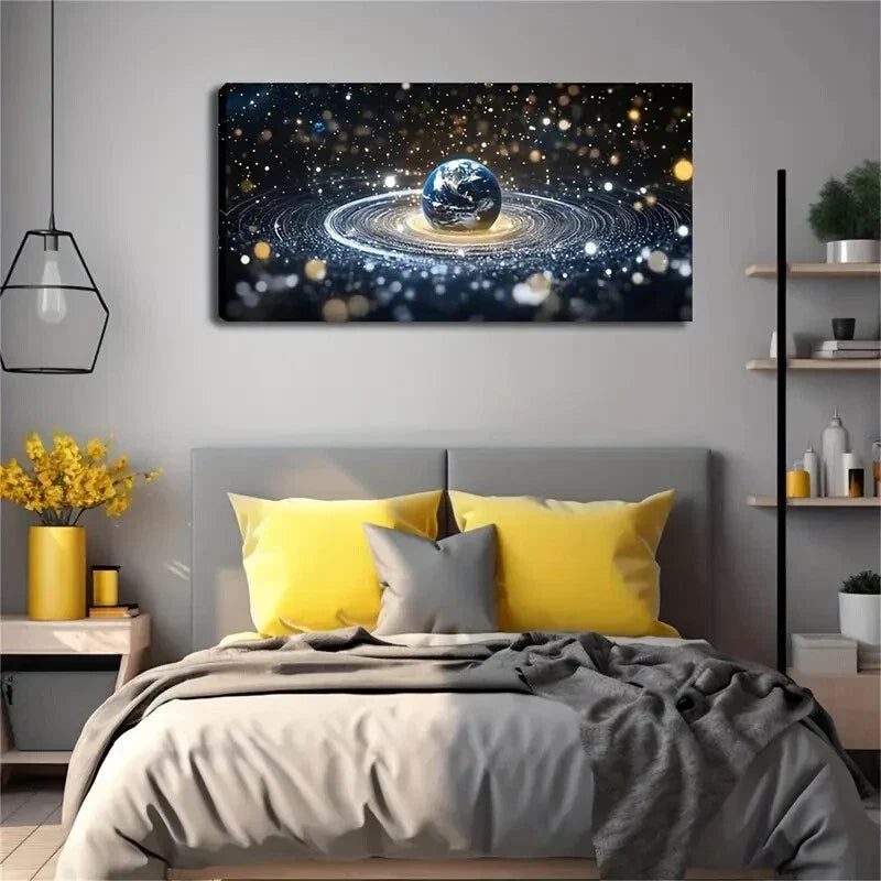 Galaxy Modern Minimalist Wall Art Canvas Office Home Room Framed 80x45cm