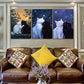 3pcs Fantasy Animals And Cats Metal Print Ready to Hang Art