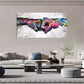 Colorful Street Vibrant Decor Wall Art Canvas Office Home Room Framed 120x60cm