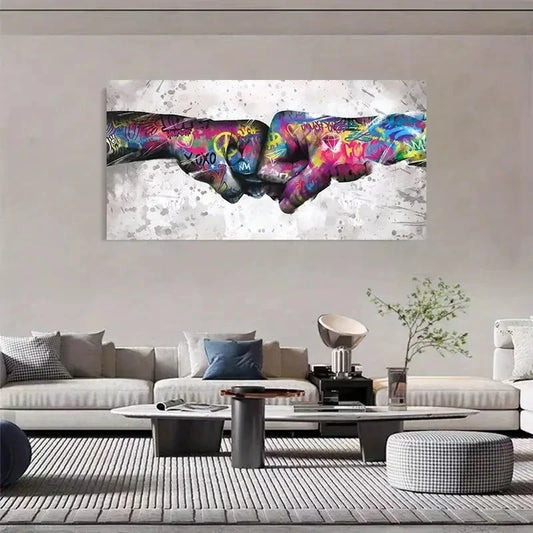 Colorful Street Vibrant Decor Wall Art Canvas Office Home Room Framed 120x60cm