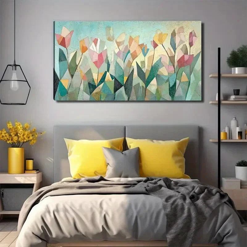 Abstract Abstract Tulip Modern Wall Art Canvas Office Home Room Framed 120x60cm