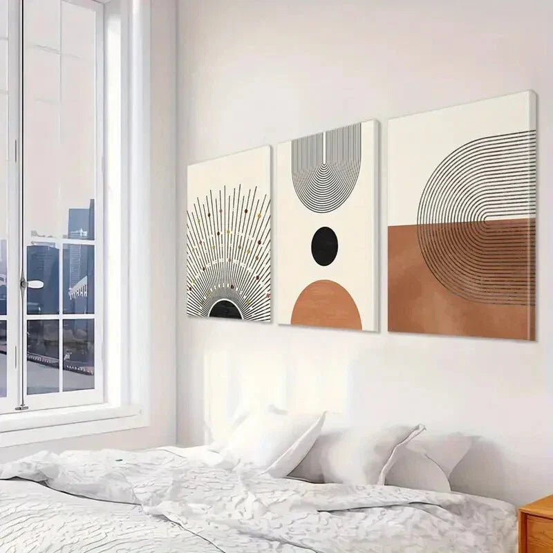 3pcs  Contemporary Shining Sun & Landscape Wall Art Set Canvas Framed 40x60cm - High Quality Print 100% Australian Made Wall Canvas Ready to Hang