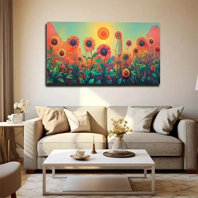 Modern Decorative Flowers Wall Art Canvas Office Home Room Framed 120x60cm