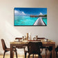 Tropical Beach Villa Wall Art Canvas Office Home Room Framed 80x45cm