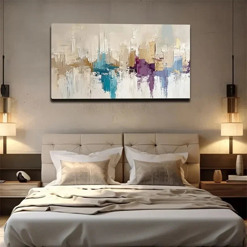 Bohemian Decor With Irregular Wall Art Canvas Office Home Room Framed 80x45cm