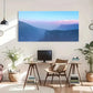 Serene Blue Hues & Mountain Wall Art Canvas Office Home Room Framed 120x60cm