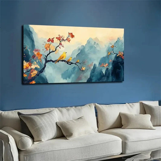 The Mountains Are Rendered Wall Art Canvas Office Home Room Framed 120x60cm
