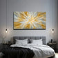 Modern Golden & White Line Wall Art Canvas Office Home Room Framed 80x45cm
