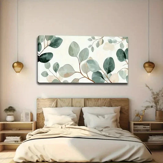 Eucalyptus Leaves and Branches Wall Art canvas office home room framed 120x60cm
