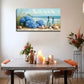 Ocean Scene Hydrangeas Seashell Wall Art Canvas Office Home Room Framed 120x60cm