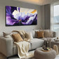 Vibrant Purple to Yellow Floral Wall Art Canvas Office Home Room Framed 120x60cm