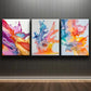 3pcs Colorful Splashes Design Modern Perfect Wall Art Set Canvas Framed 40x60cm - High Quality Print 100% Australian Made Wall Canvas Ready to Hang