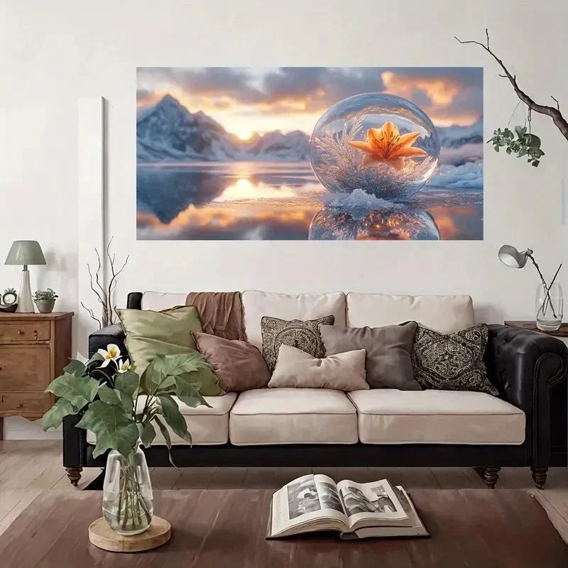 Winter Wonderland Landscape Wall Art Canvas Office Home Room Framed 120x60cm