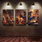 3pcs Party Animals Soccer Balls Metal Print Ready to Hang Art