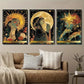 3pcs Magic Cards Sun Stars And Moon Cards Wall Art Set Canvas Framed 40x60cm - High Quality Print 100% Australian Made Wall Canvas Ready to Hang