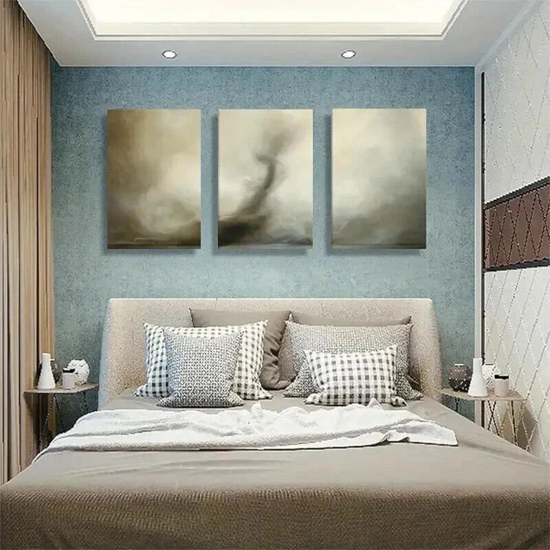 3pcs Dreamy Abstract Swirling Clouds Perfect Wall Art Set Canvas Framed 40x60cm - High Quality Print 100% Australian Made Wall Canvas Ready to Hang