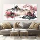 3pcs Cherry Blossom Trees And Lake Scenery Metal Print Ready to Hang Art