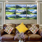 3pcs Mountain & Lake Pine Forest Metal Print Ready to Hang Art