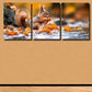 3pcs A Cute Squirrel is Sitting on the Bank Wall Art Set Canvas Framed 40x60cm - High Quality Print 100% Australian Made Wall Canvas Ready to Hang