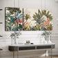 3pcs Beautiful Forest Flowers And Birds Blue Red Wall Art Set Canvas Framed 40x60cm - High Quality Print 100% Australian Made Wall Canvas Ready to Hang