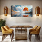 Vibrant Autumn Tree By Lake Wall Art Canvas Office Home Room Framed 120x60cm