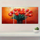 3pcs Warm Orange & Red Hues Textured Metal Print Ready to Hang Art