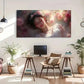 Dreamy Roses Peaceful Woman Wall Art Canvas Office Home Room Framed 80x45cm