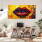 Featuring Vibrant Lips Close-Up Wall Art Canvas Office Home Room Framed 120x60cm