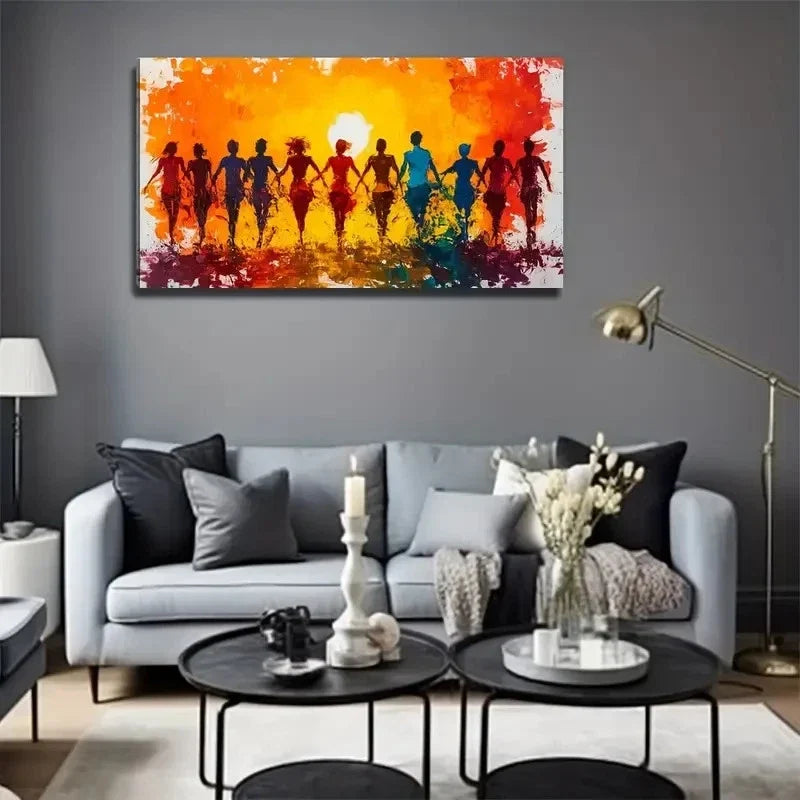 Modern Bohemian Sunset Wall Art Canvas Office Home Room Framed 120x60cm