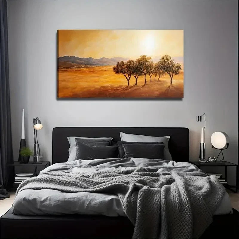 Plants On The Desert Nature Wall Art Canvas Office Home Room Framed 80x45cm
