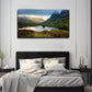 Autumn Mountain River Wall Art Canvas Office Home Room Framed 80x45cm